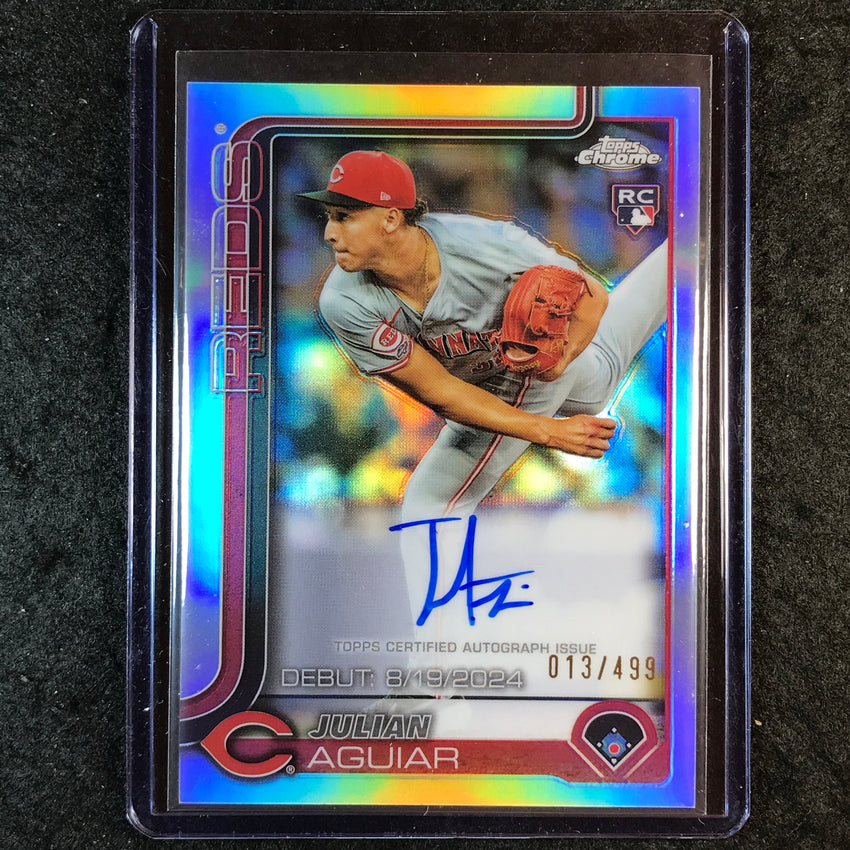 2025 Topps Chrome Update MLB JULIAN AGUIAR Rookie Debut Auto Refractor 13/499