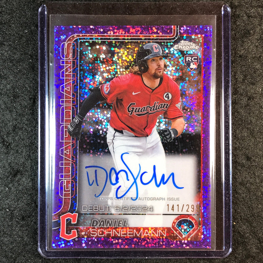 2025 Topps Chrome Update MLB DANIEL SCHNEEMANN Rookie Debut Auto Purple 141/299