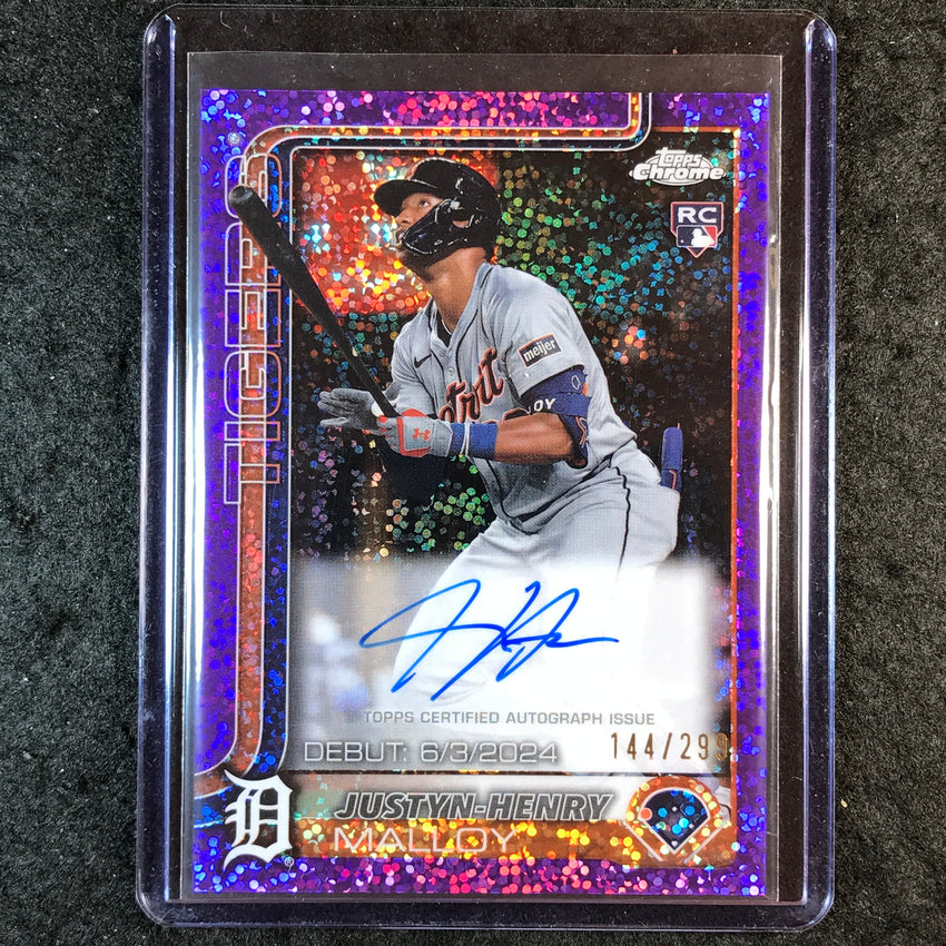 2025 Topps Chrome Update JUSTYN-HENRY MALLOY Rookie Debut Auto Purple 144/299