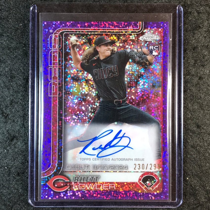 2025 Topps Chrome Update RHETT LOWDER Rookie Debut Auto Purple Speckle 230/299