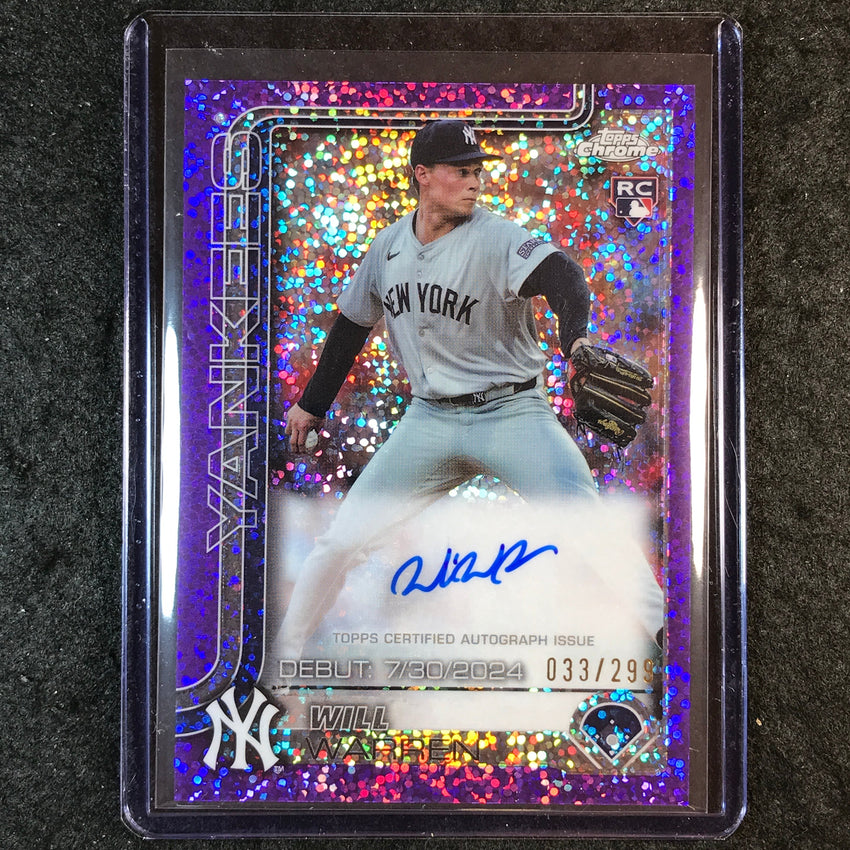 2025 Topps Chrome Update MLB WILL WARREN Rookie Debut Auto Purple Speckle 33/299