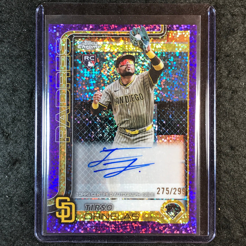 2025 Topps Chrome Update TIRSO ORNELAS Update Rookie Auto Purple Speckle 275/299