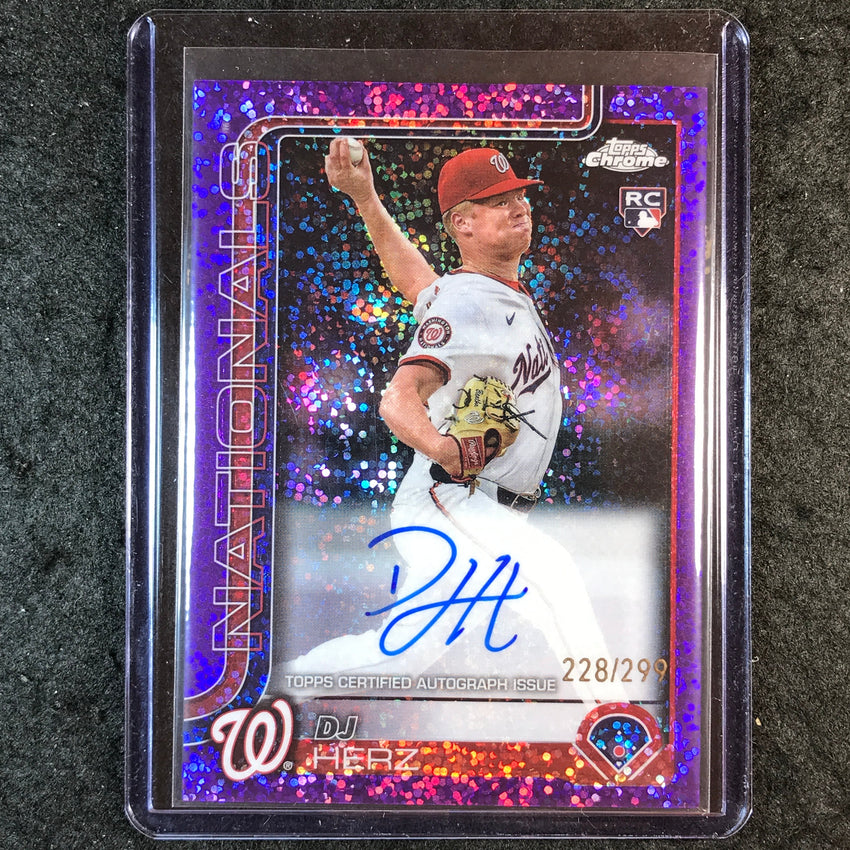2025 Topps Chrome Update MLB DJ HERZ Update Rookie Auto Purple Speckle 228/299