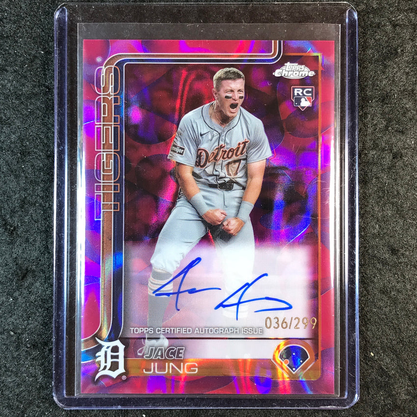 2025 Topps Chrome Update JACE JUNG Rookie Lava Lamp Auto Purple Magenta 36/299