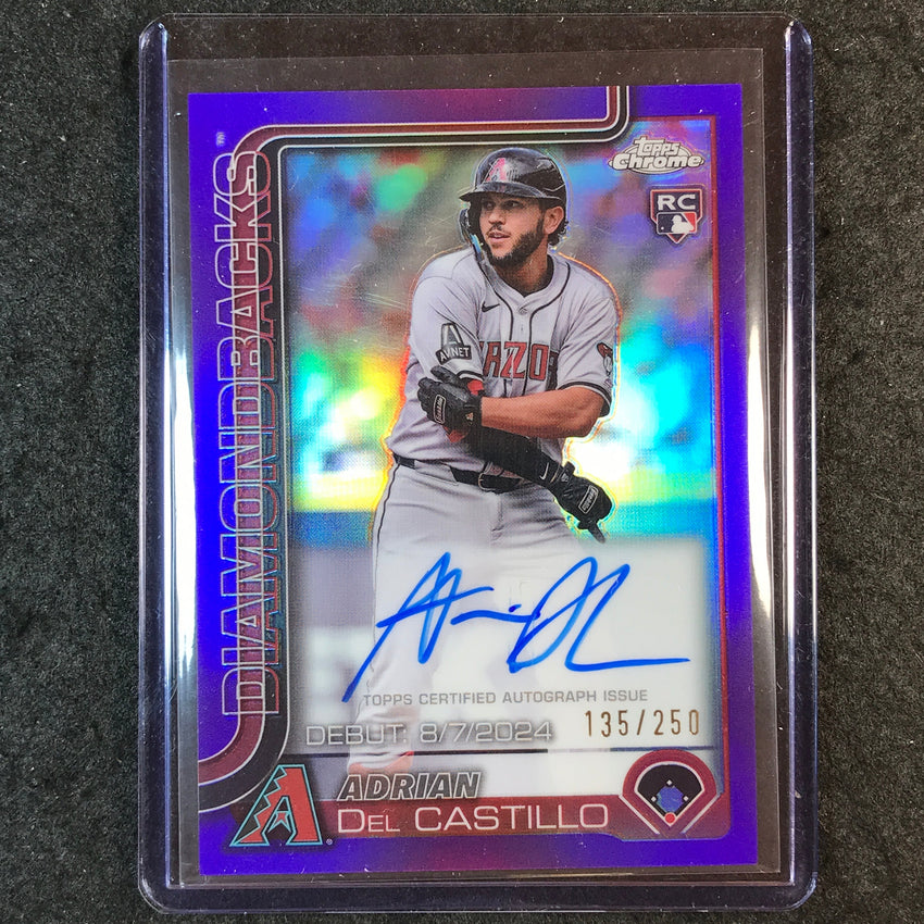 2025 Topps Chrome Update ADRIAN DEL CASTILLO Rookie Debut Auto Purple 135/250