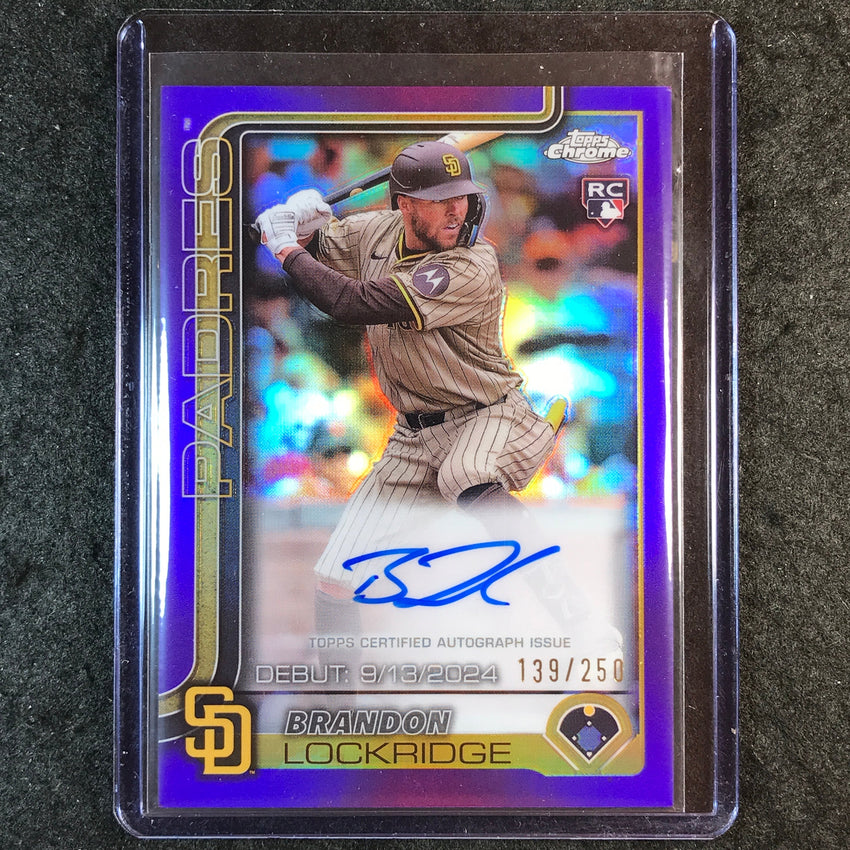 2025 Topps Chrome Update MLB BRANDON LOCKRIDGE Rookie Debut Auto Purple 139/250