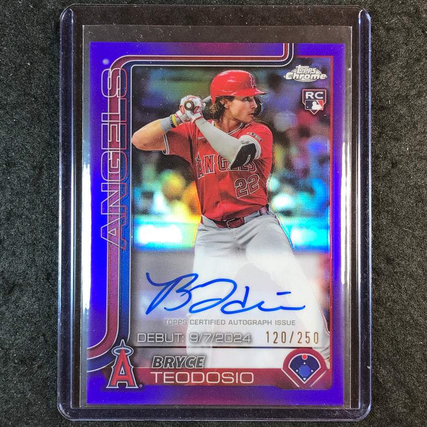 2025 Topps Chrome Update MLB BRYCE TEODOSIO Rookie Debut Auto Purple 120/250