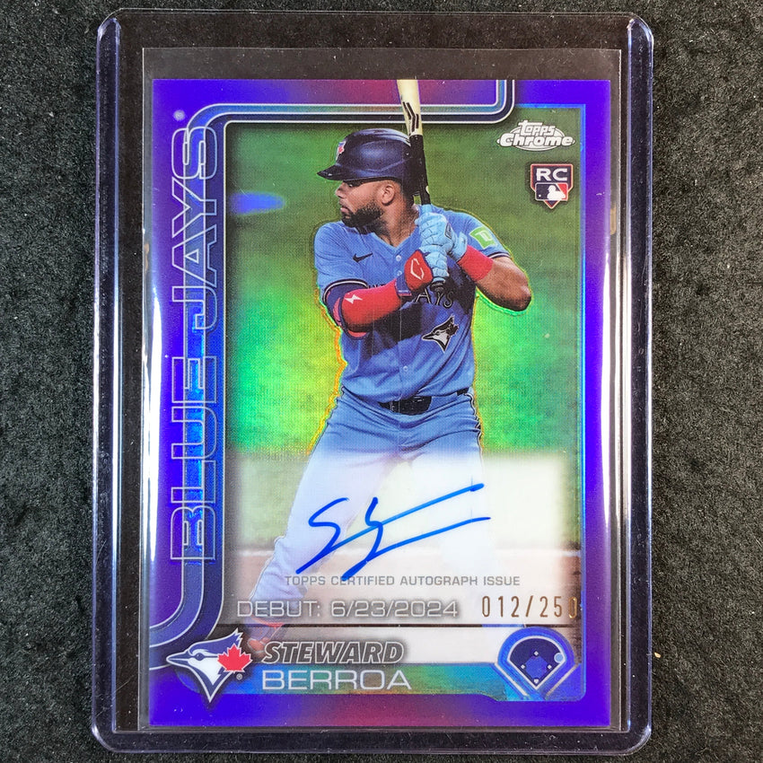 2025 Topps Chrome Update MLB STEWARD BERROA Rookie Debut Auto Purple 12/250