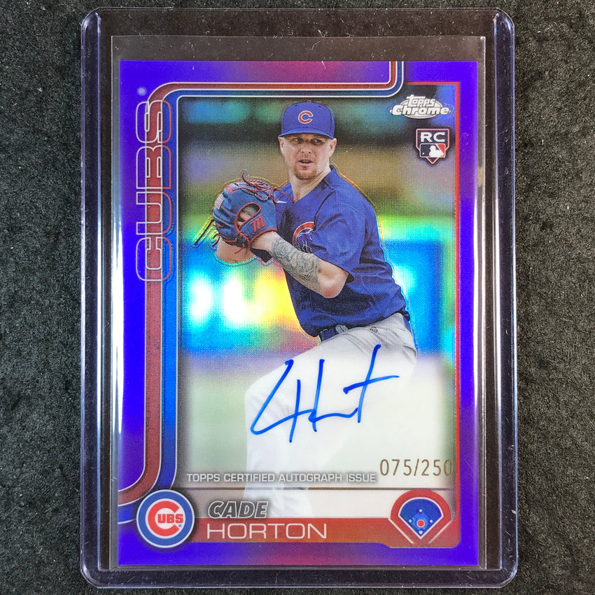 2025 Topps Chrome Update MLB CADE HORTON Chrome Update Rookie Auto Purple 75/250
