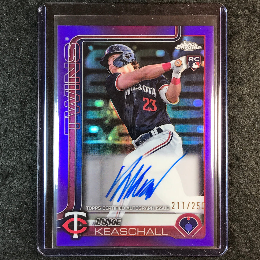 2025 Topps Chrome Update LUKE KEASCHALL Chrome Update Rookie Auto Purple 211/250