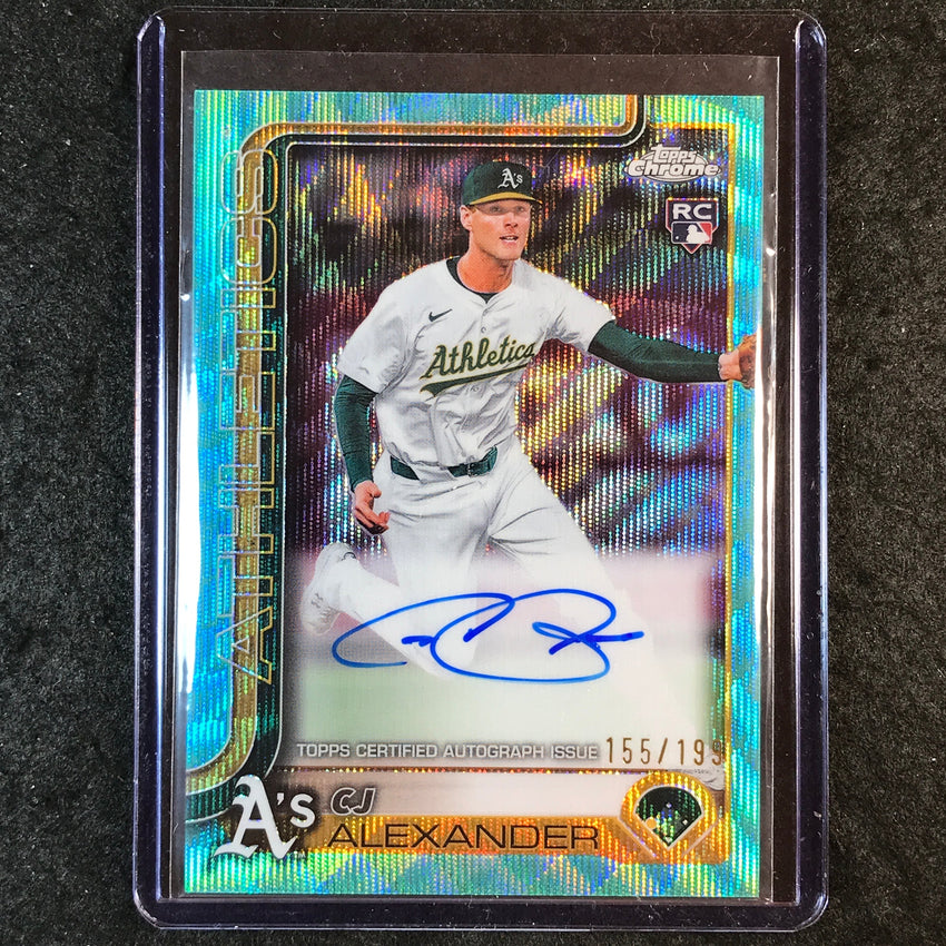 2025 Topps Chrome Update MLB CJ ALEXANDER Update Rookie Auto Aqua Wave 155/199