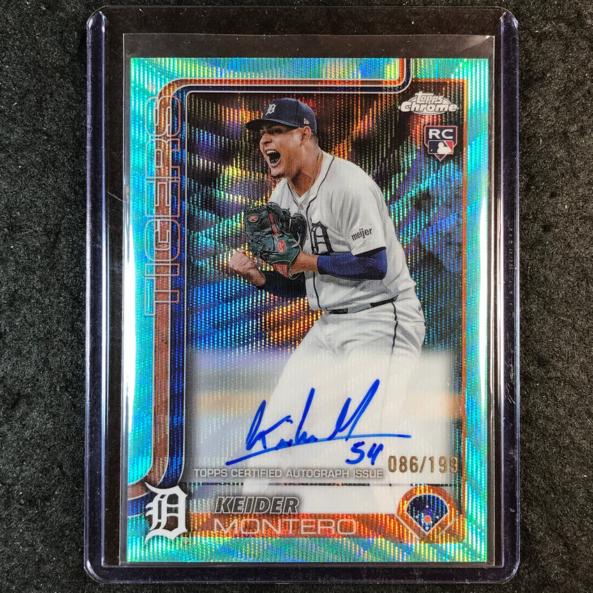 2025 Topps Chrome Update MLB KEIDER MONTERO Update Rookie Auto Aqua Wave 86/199