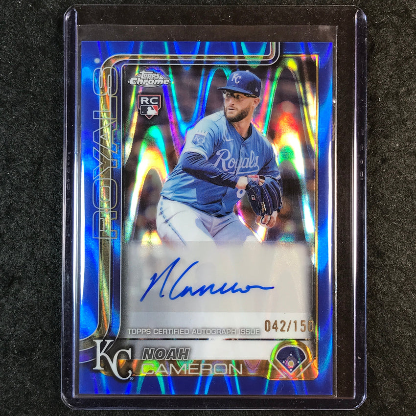 2025 Topps Chrome Update MLB NOAH CAMERON Update Rookie Auto Blue RayWave 42/150