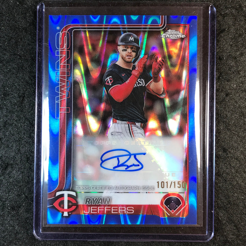 2025 Topps Chrome Update RYAN JEFFERS Chrome Update Auto Blue RayWave 101/150