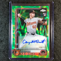 2025 Topps Chrome Update CHAYCE MCDERMOTT Rookie Lava Auto Green Yellow 108/125