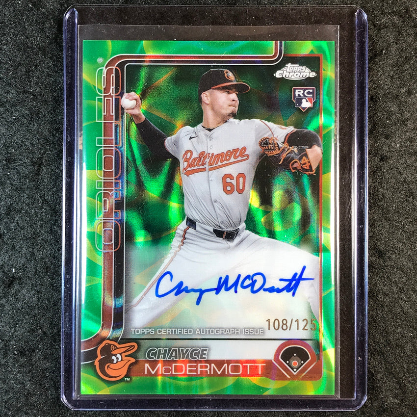 2025 Topps Chrome Update CHAYCE MCDERMOTT Rookie Lava Auto Green Yellow 108/125