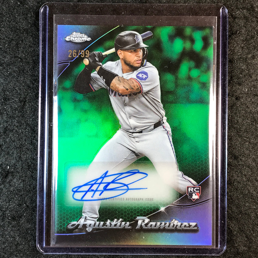 2025 Topps Chrome Update AGUSTIN RAMIREZ Chromography Rookie Auto Green 26/99