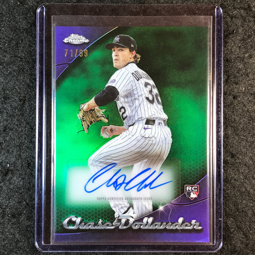 2025 Topps Chrome Update CHASE DOLLANDER Chromography Rookie Auto Green 71/99