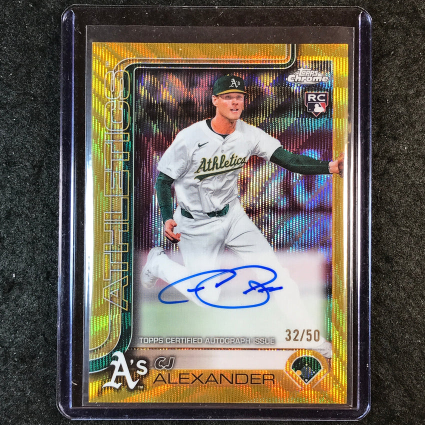 2025 Topps Chrome Update CJ ALEXANDER Chrome Update Rookie Auto Gold Wave 32/50