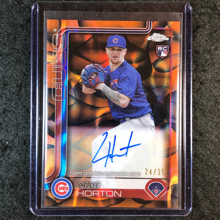 2025 Topps Chrome Update CADE HORTON Rookie Lava Lamp Auto Orange Black 24/35