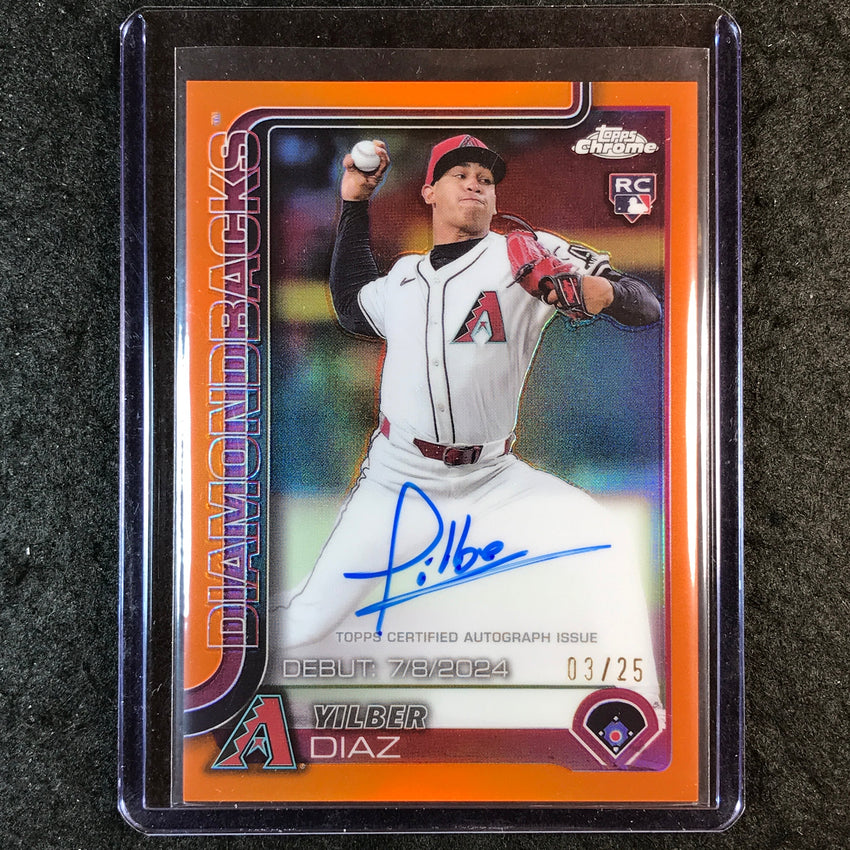 2025 Topps Chrome Update MLB YILBER DIAZ Rookie Debut Auto Orange 3/25