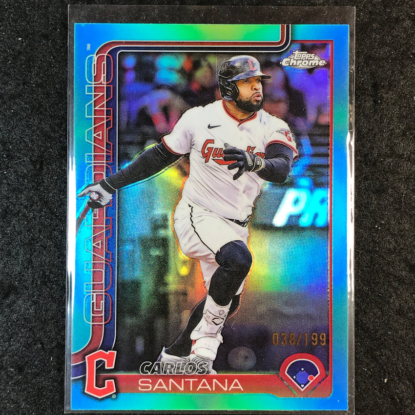 2025 Topps Chrome Update MLB CARLOS SANTANA Aqua 38/199 #11
