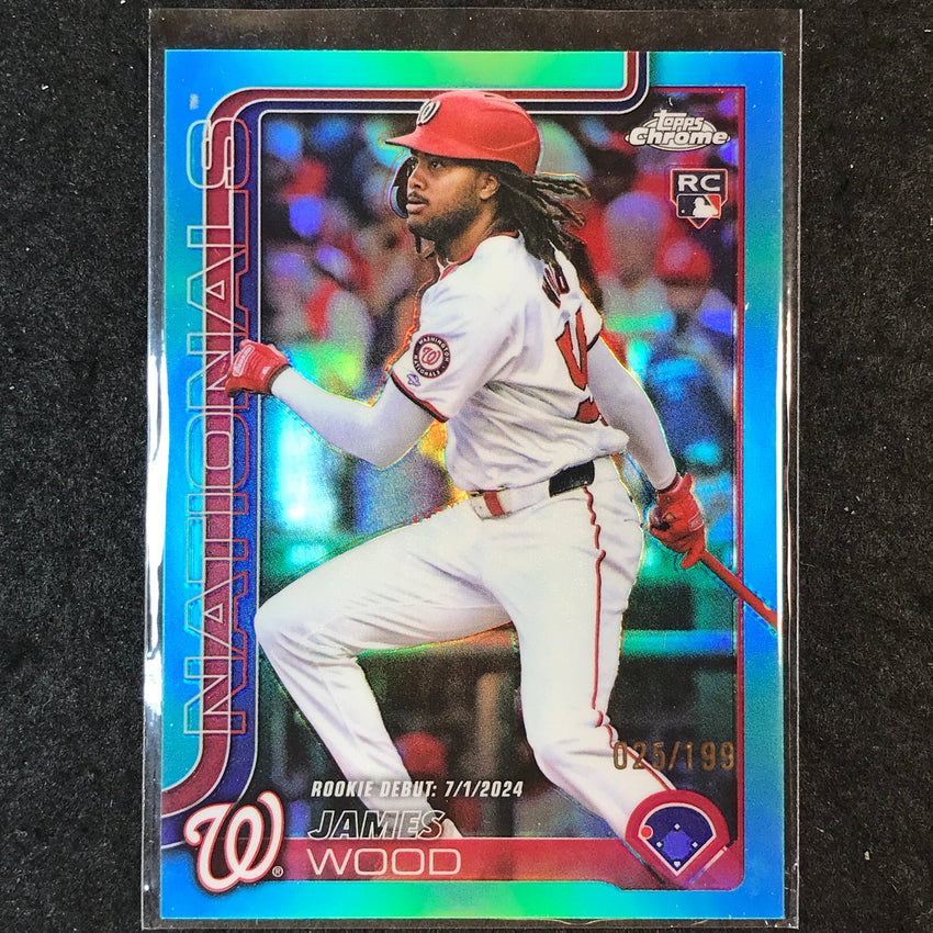 2025 Topps Chrome Update MLB JAMES WOOD Rookie Aqua 25/199 #95