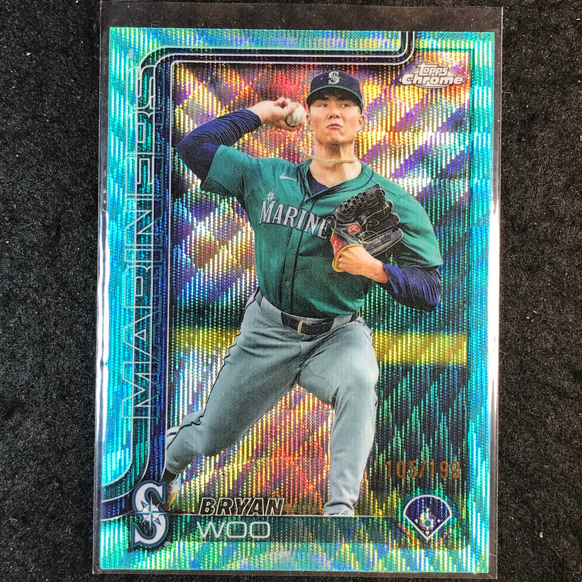 2025 Topps Chrome Update MLB BRYAN WOO Aqua Wave 105/199 #16