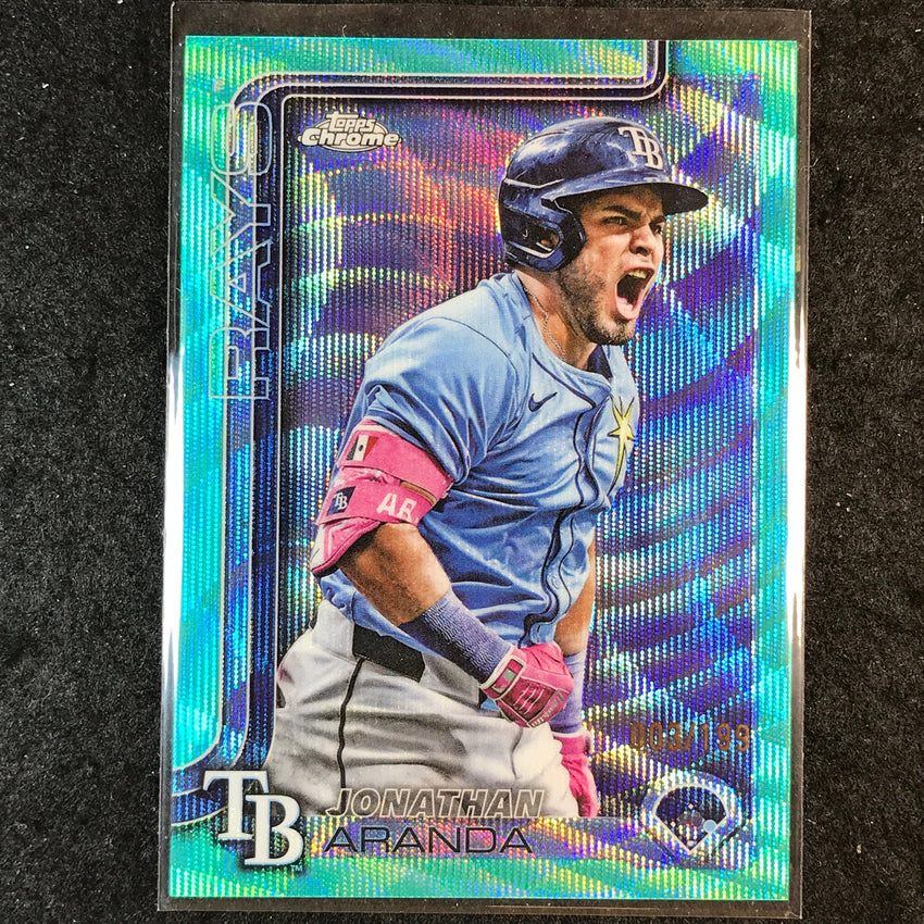 2025 Topps Chrome Update MLB JONATHAN ARANDA Aqua Wave 3/199 #68