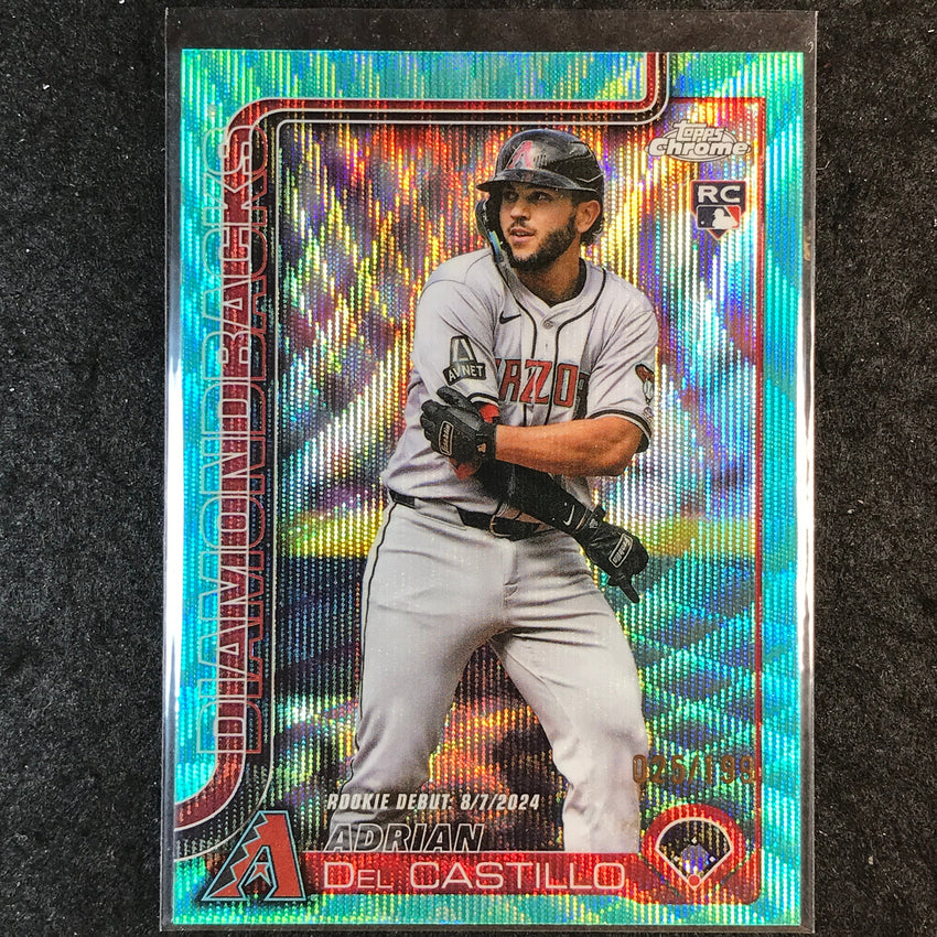 2025 Topps Chrome Update MLB ADRIAN DEL CASTILLO Rookie Aqua Wave 25/199 #92