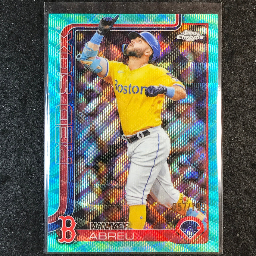 2025 Topps Chrome Update MLB WILYER ABREU Aqua Wave 57/199 #118