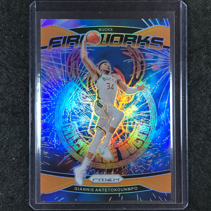 2024-25 Prizm GIANNIS ANTETOKOUNMPO Fireworks Orange 33/49 #4