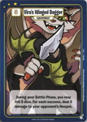 FOIL Vira's Winged Dagger - DON-226 - R - Neopets TCG  Defenders of Neopia 1st Edition (Copy)