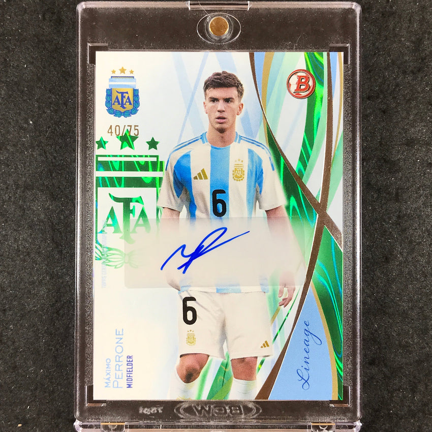 2024 Topps Lineage Argentina MAXIMO PERRONE Bowman Prospect Auto Green 40/75