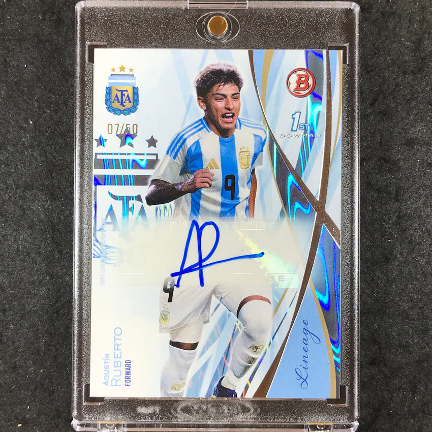 2024 Topps Lineage Argentina AGUSTIN RUBERTO Bowman Prospect Auto Sky Blue 7/50