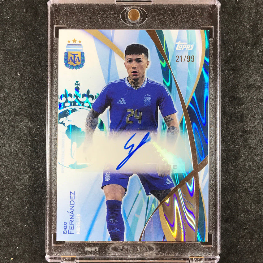 2024 Topps Lineage Argentina ENZO FERNANDEZ Icons Auto Teal 21/99