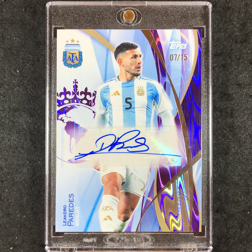 2024 Topps Lineage Argentina LEANDRO PAREDES Icons Auto Purple 7/15