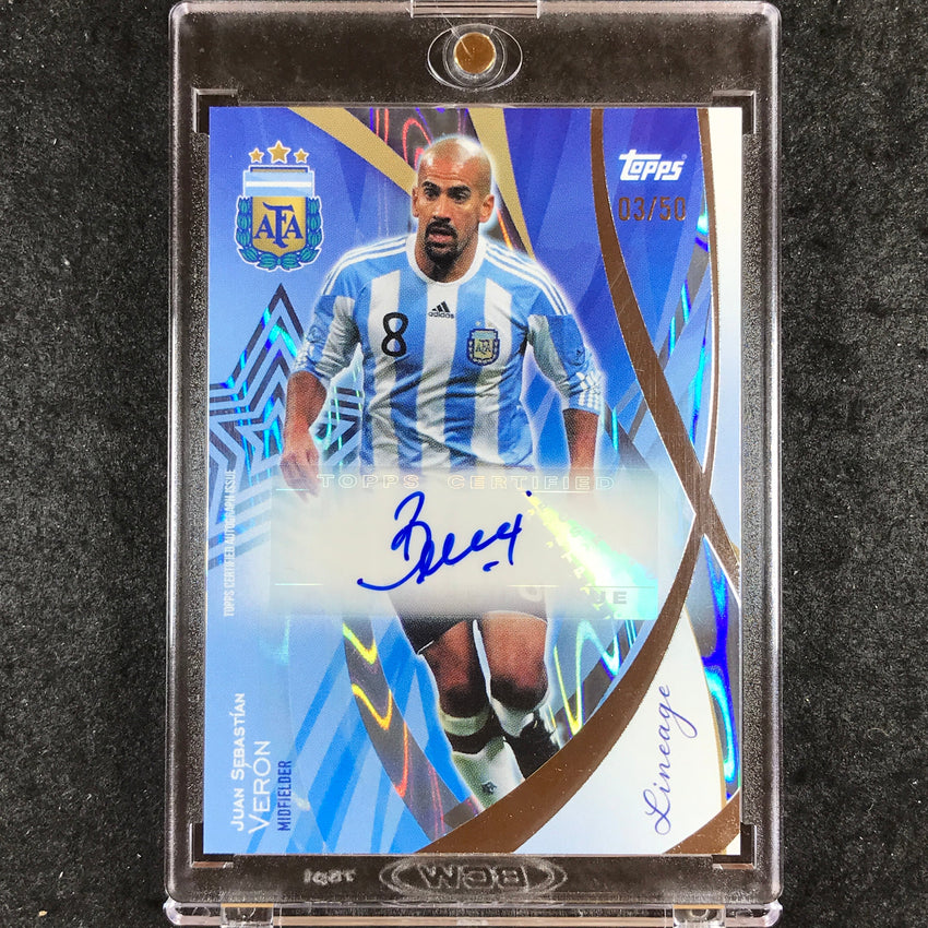 2024 Topps Lineage Argentina JUAN SEBASTI VERON Legends Auto Sky Blue 3/50