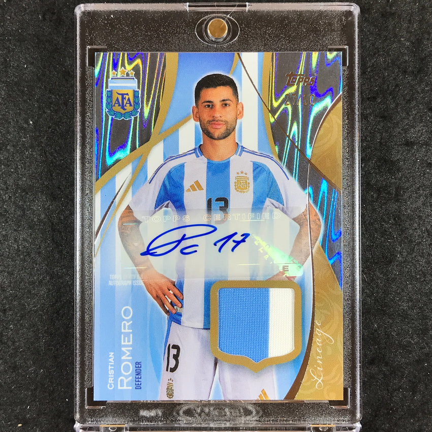 2024 Topps Lineage Argentina CRISTIAN ROMERO The King's Colors Relic Auto 27/50