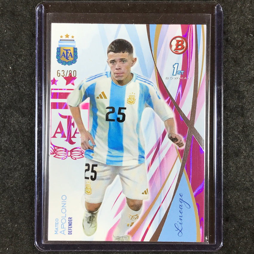 2024 Topps Lineage Argentina MATEO APOLONIO Bowman Prospects Pink Tango 63/80 #6