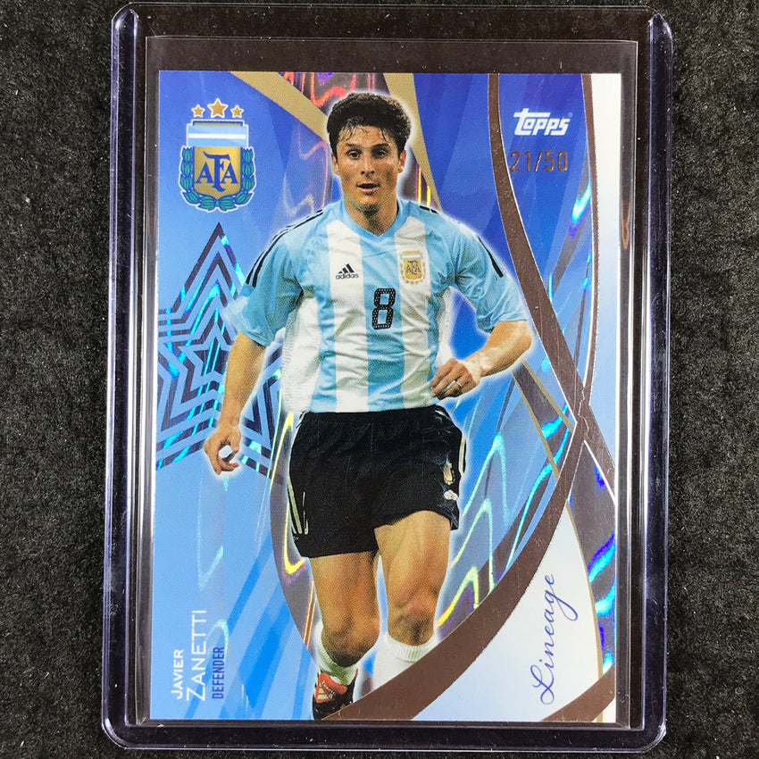 2024 Topps Lineage Argentina JAVIER ZANETTI Legends Sky Blue Tango 21/50 #39