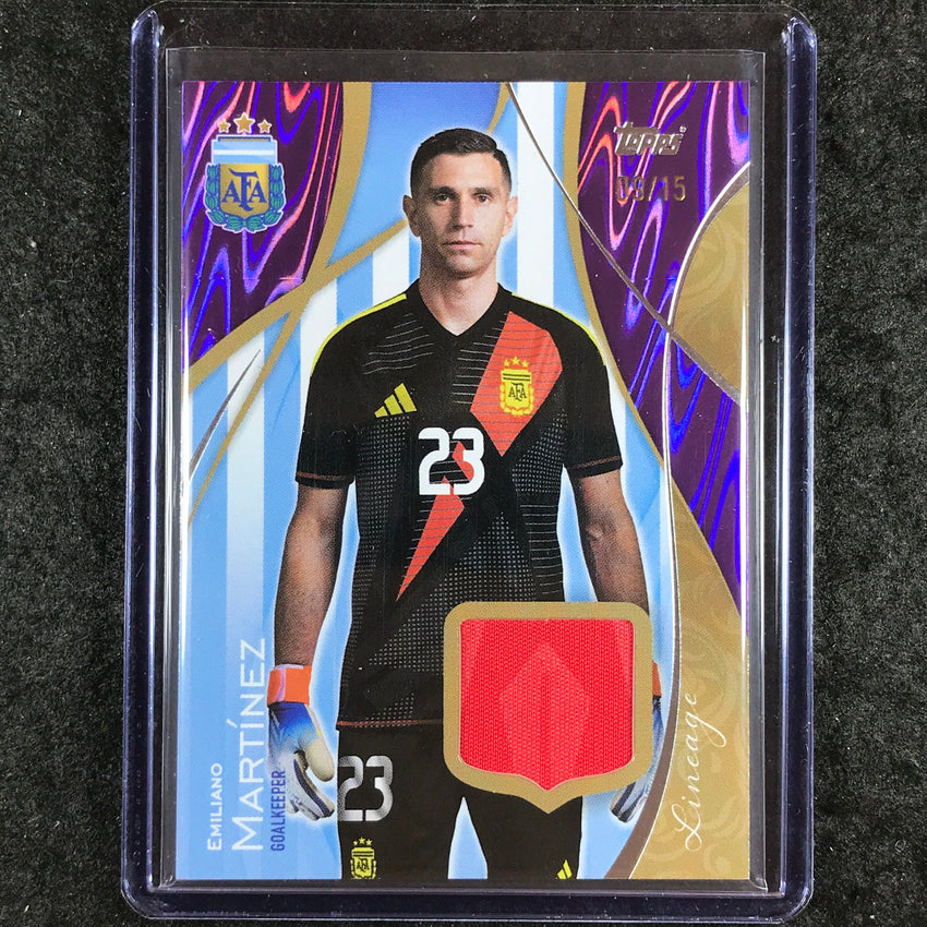 2024 Topps Lineage Argentina EMILIANO MARTINEZ King's Colors Relic Purple 9/15