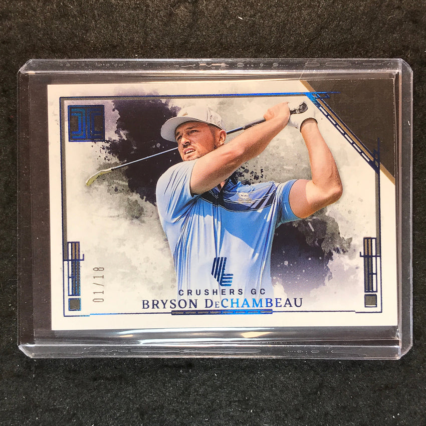 2025 Impeccable LIV Golf BRYSON DECHAMBEAU Base Photo Variation Blue 1/18 #100