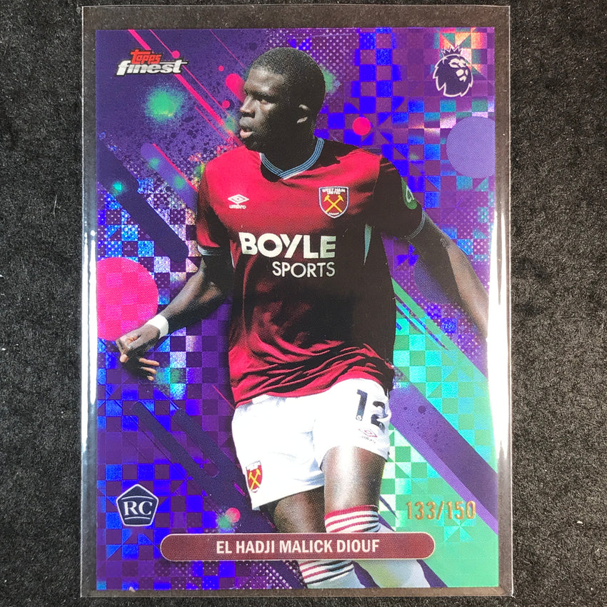 2026 Topps Finest Premier League MALICK DIOUF Rookie Purple Checker /150 #95
