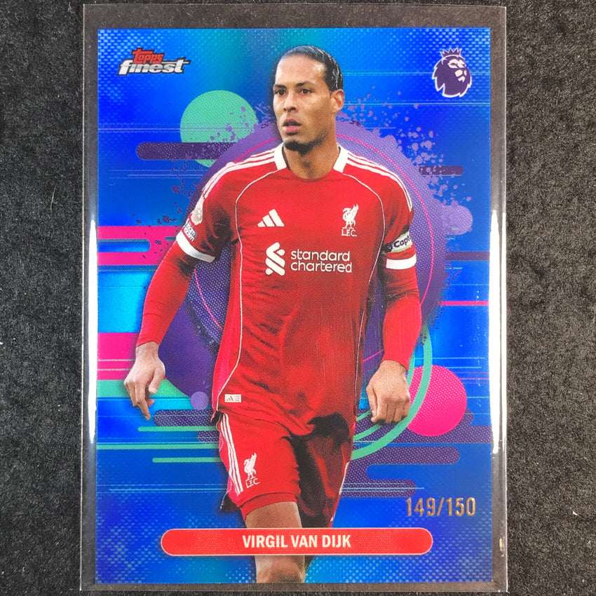 2026 Topps Finest Premier League VIRGIL VAN DIJK Uncommon Blue /150 #157