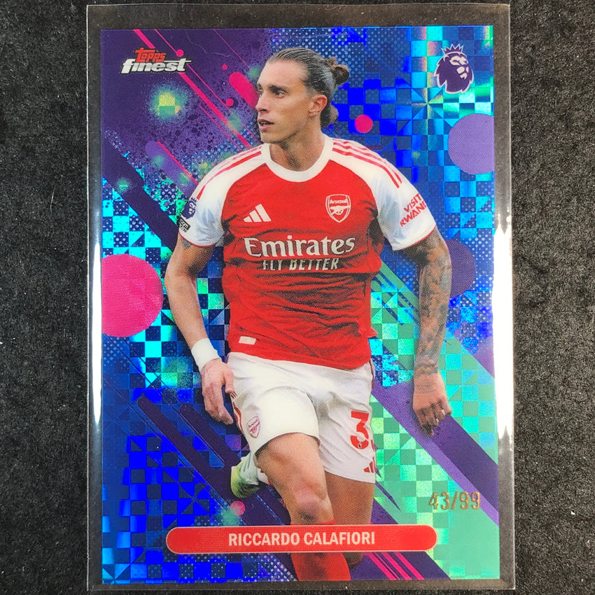 2026 Topps Finest Premier League RICCARDO CALAFIORI Common Blue Checker 43/99 #7
