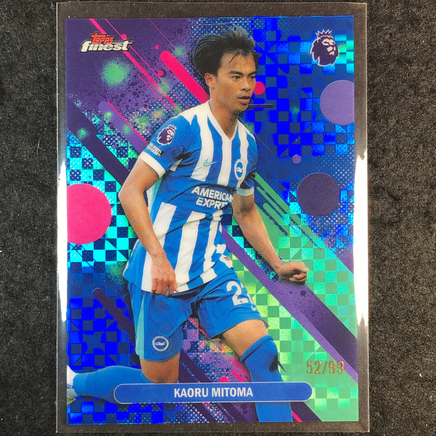 2026 Topps Finest Premier League KAORU MITOMA Common Blue Checkerboard 52/99 #17