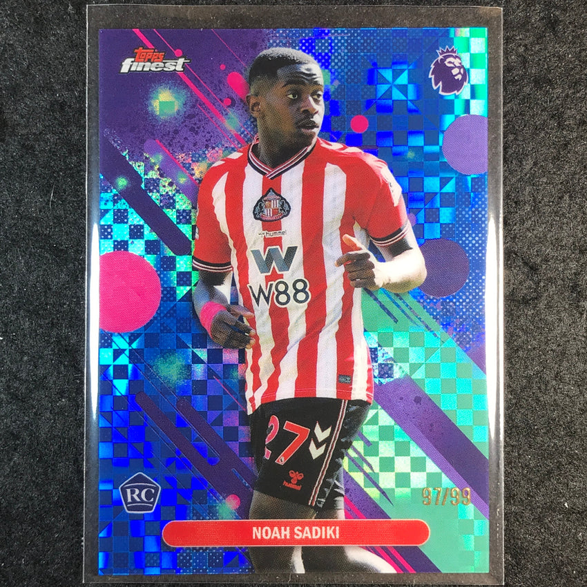 2026 Topps Finest Premier League NOAH SADIKI Rookie Blue Checker 97/99 #84