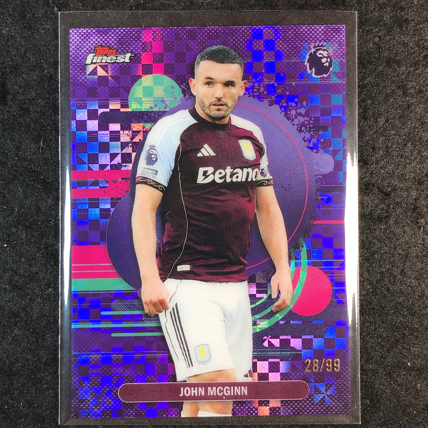 2026 Topps Finest Premier League JOHN MCGINN Uncommon Purple Checker 28/99 #119