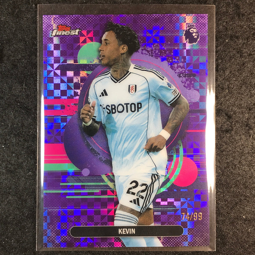 2026 Topps Finest Premier League KEVIN Uncommon Purple Checkerboard 74/99 #150